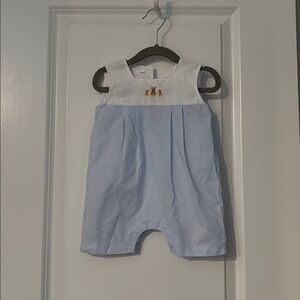 White Baby Romper with Embroidery